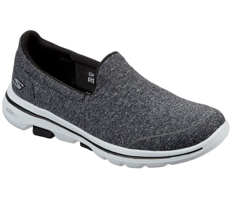 Skechers Gowalk 5 - Super Sock - Womens Slip On Shoes Black/White [AU-KK5642]